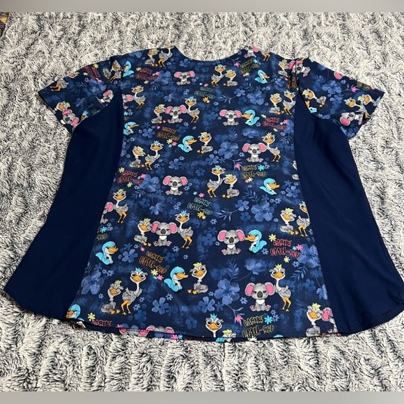 Cherokee iflex 3x Cute Emu Scrub Top - Picture 4 of 4